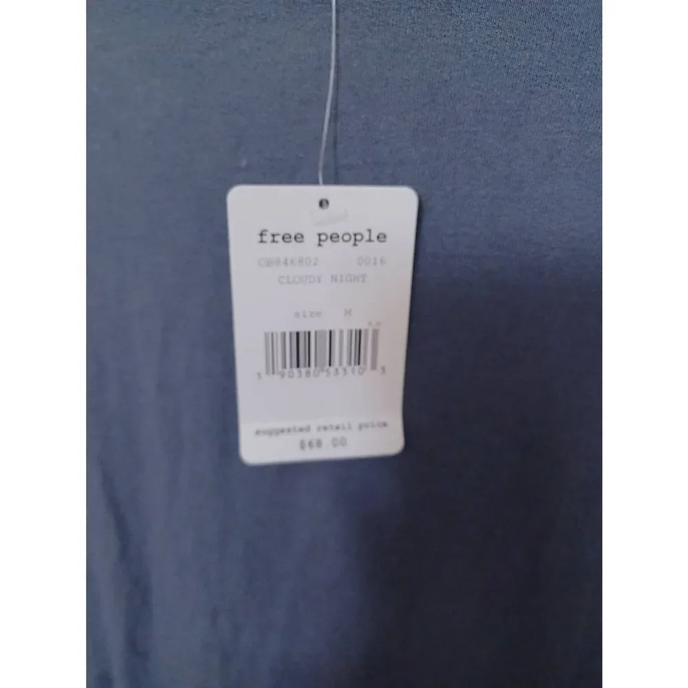 Free People Top Long Sleeve Cloudy Night Size Medium - Picture 3 of 4